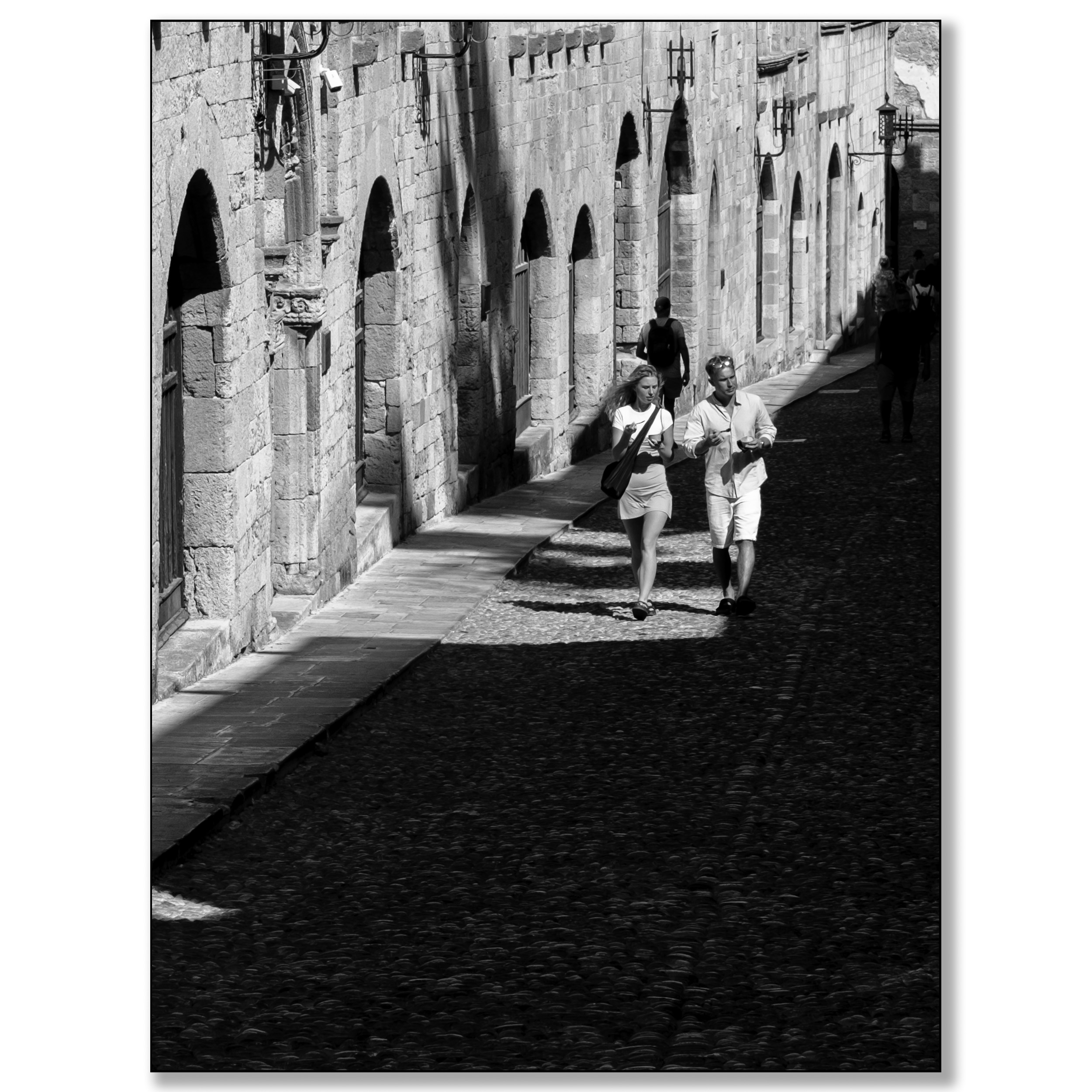 Griekenland, Rhodes stad, wandelend koppel