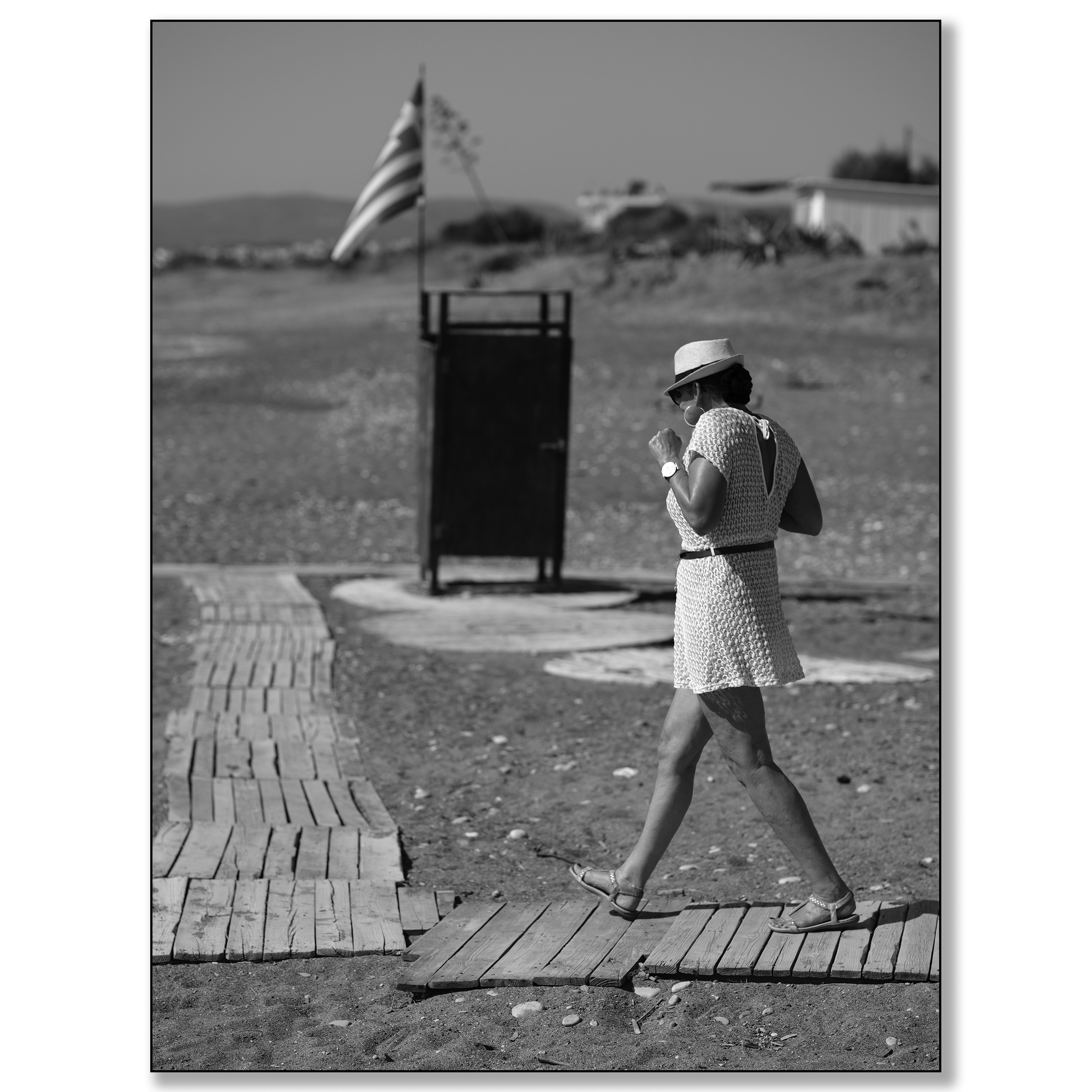 Griekenland, Kiotari, vrouw en kleedhokje