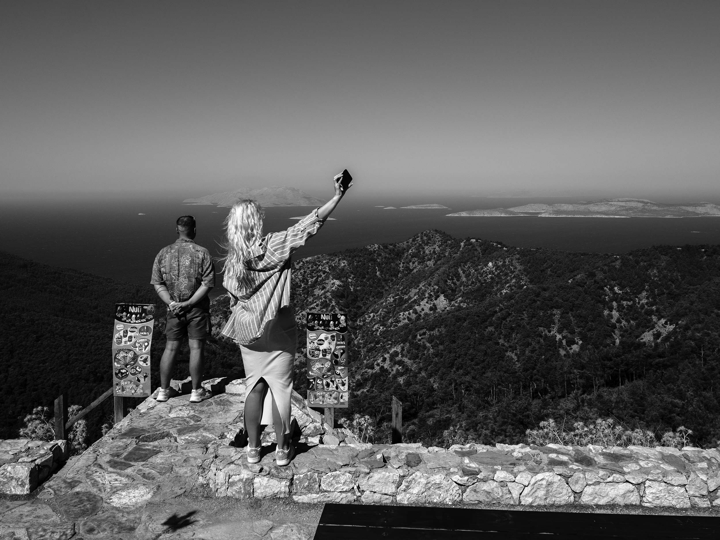 Griekenland, Rhodos, toeristen maken selfie